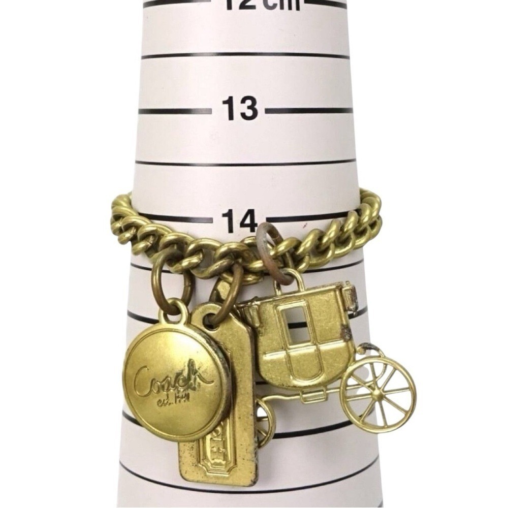 Coach Gold-Tone Bag Charm Bracelet Vintage‎